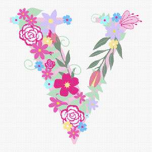 Letter V Flowering Pastel