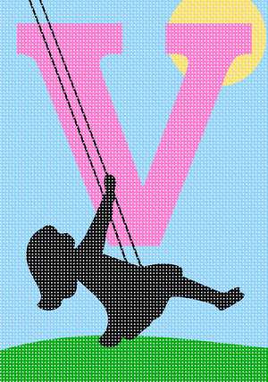 Swing alphabet letter v