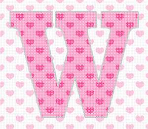 image of Letter W Hearts