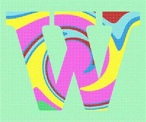 image of Letter W Tie Dye