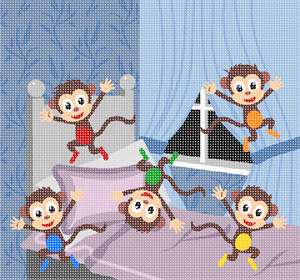image of Monkeys Jumping On The Bed