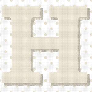 image of Polka Dot Letter H Tan