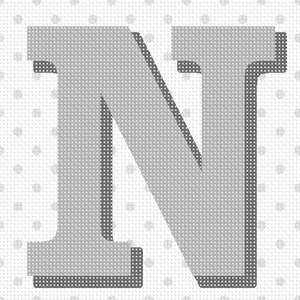 Polka Dot Gray alphabet letter n