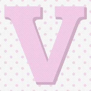 Polka Dot Letter V