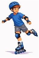 Boy Rollerblading