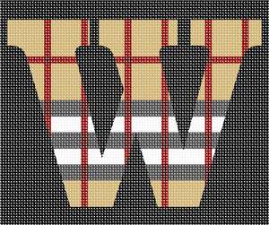 image of Letter W Camel Tartan