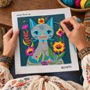 Wacky Floral Cat