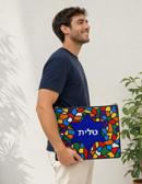 Tallit Stained Glass Black Star Colors