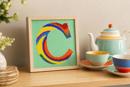 Letter C Tie Dye Rainbow
