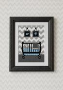Grey Chevron Baby Boy Crib