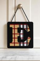 Letter E Camel Tartan