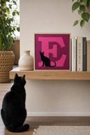 Letter E Black Cat