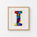 Letter I Colored Stained Glass