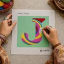 Letter J Tie Dye