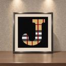 Letter J Camel Tartan