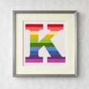 Letter K Pastel Stripes