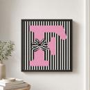 Letter F Striped Bow
