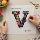 Letter V Primary Floral