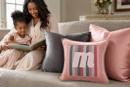 Lower Case M Rose Stripes