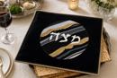 Matzah Cover Geode Black Golds