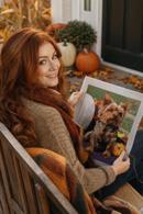 Dog With Pumpkins