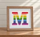 Letter M Pastel Stripes