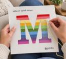 Letter M Pastel Stripes