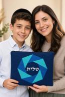 Tallit Pinwheel Wreath Teal
