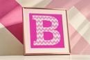 Letter B Pink Chevron