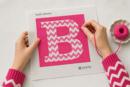 Letter B Pink Chevron