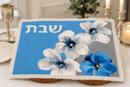 Shabbat Blossoms Challah Cover Aquamarine