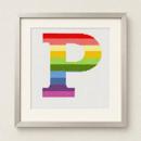 Letter P Pastel Stripes