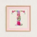 The Letter T Flowering Pastel (Large)