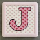 Letter J Hearts