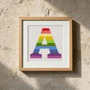 Letter A Pastel Stripes