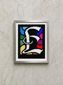 Letter E White Stained Glass