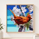 Cardinal And Spring Flowers