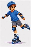 Boy Rollerblading