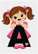 Letter A Doll Pigtails