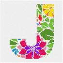 Letter J Flower Shape